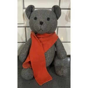 Banana Republic Teddy Bear‎ 100% Cashmere 12" Gray Plush Stuffed Animal Scarf